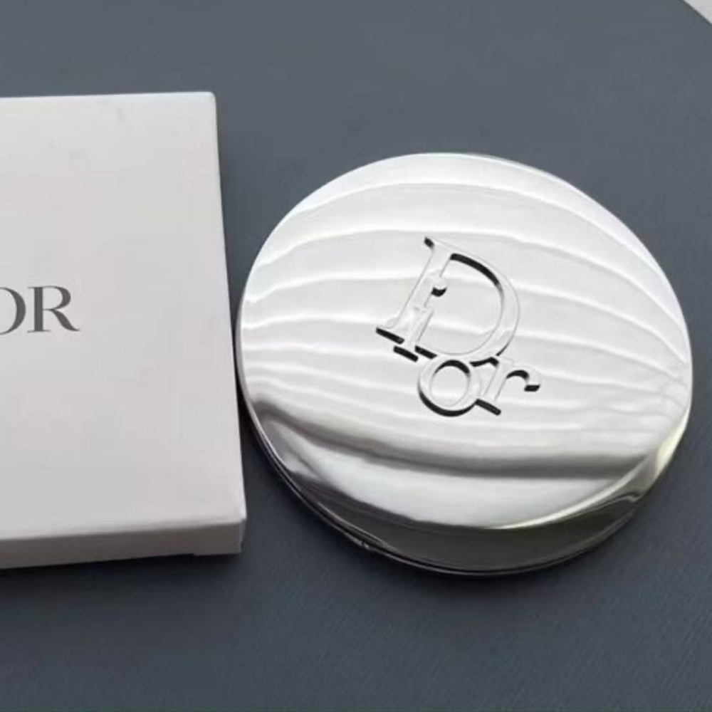 Dior Beauty Silver Double Sided Compact Pocket Mirror Silver New Authentic - Picture 7 of 17